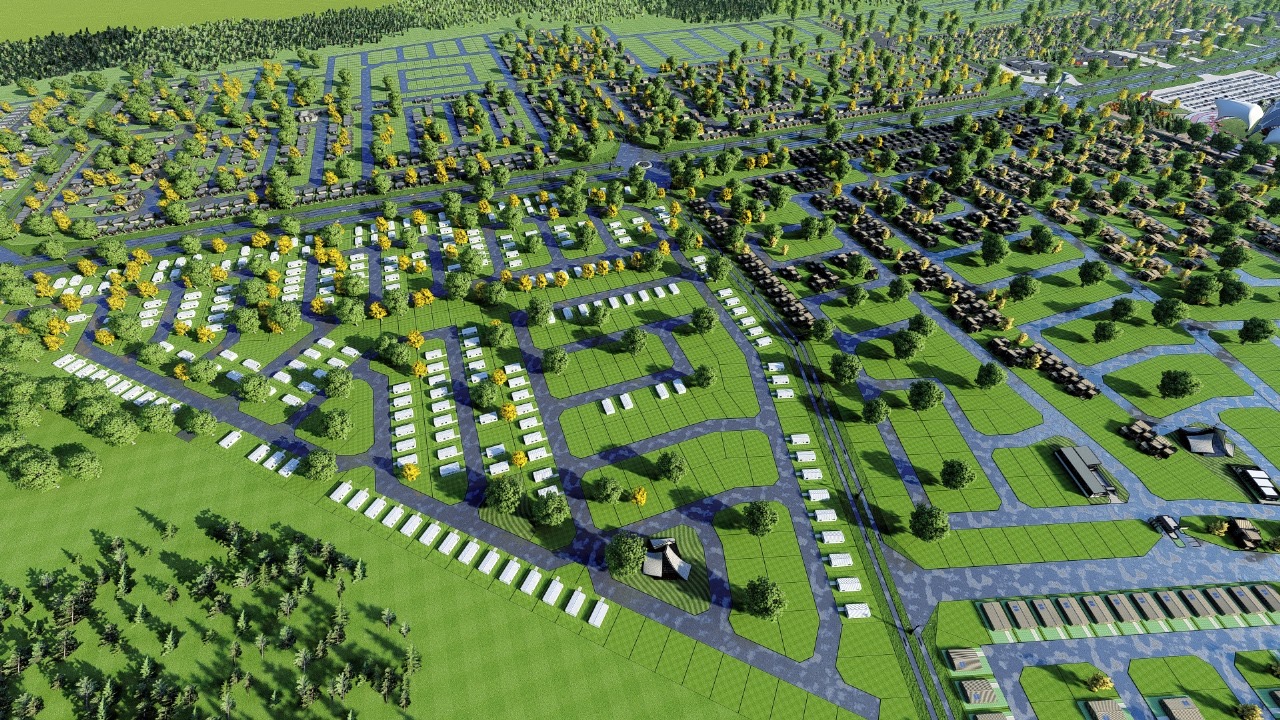 New streets and stands laid out and ready for homes