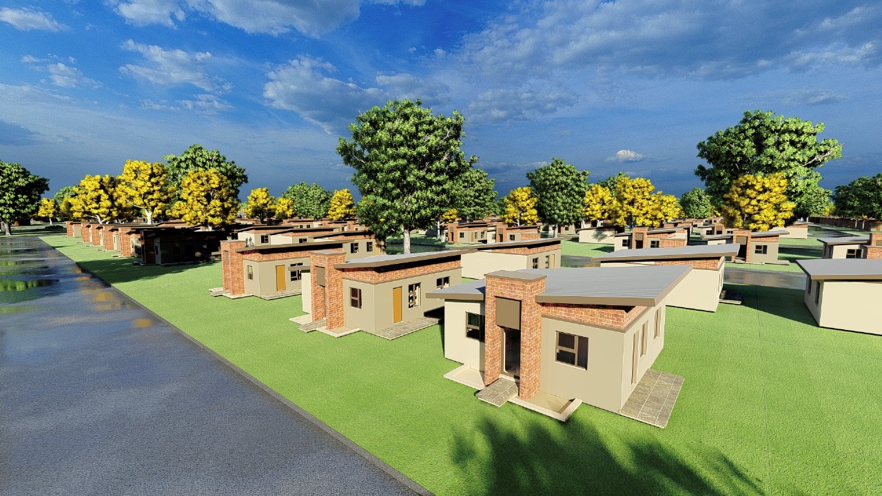 Landscaped neighbourhood of contemporary single-storey homes