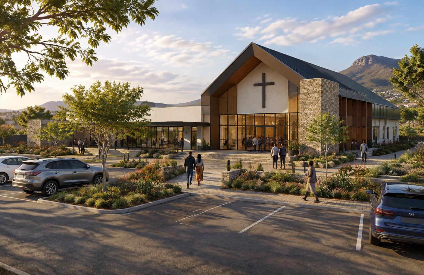 Concept illustration of a contemporary church