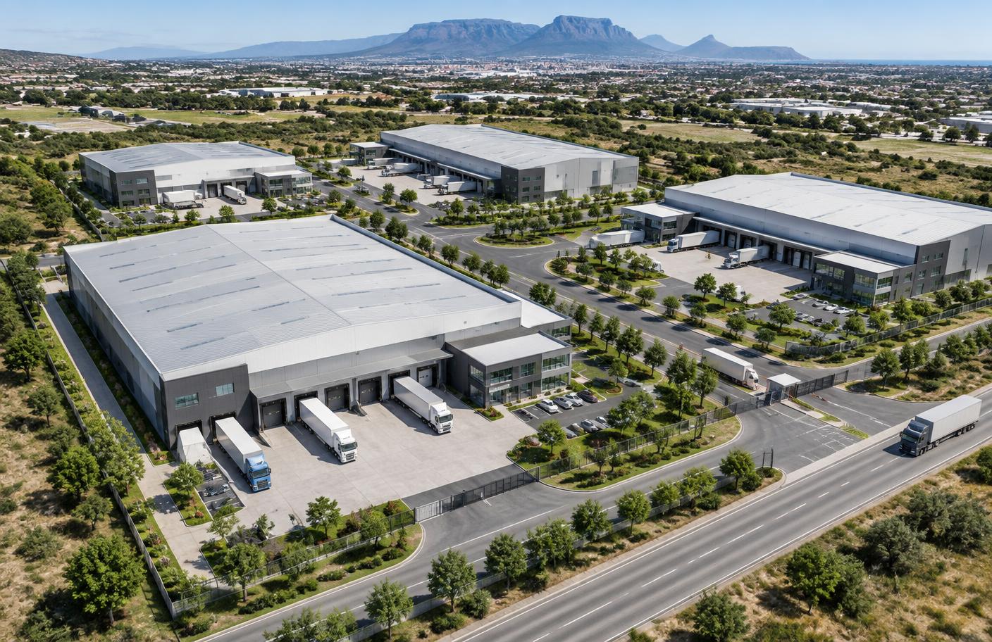 Concept illustration of a light-industrial park